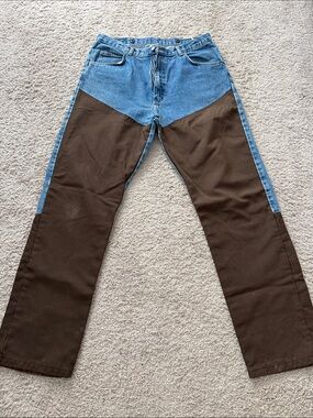 Men’s brush Relaxed Two-Tone Blue and Brown Men’s Jeans